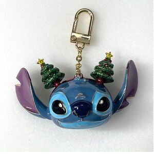 Disney X Baublebar Holiday 3D Stitch Wearing 2 Christmas Trees Keychain/BagCharm